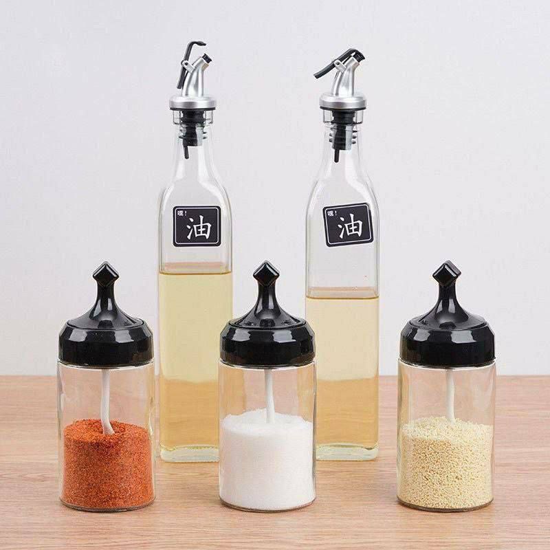 Oil Dispensers and Spice Set