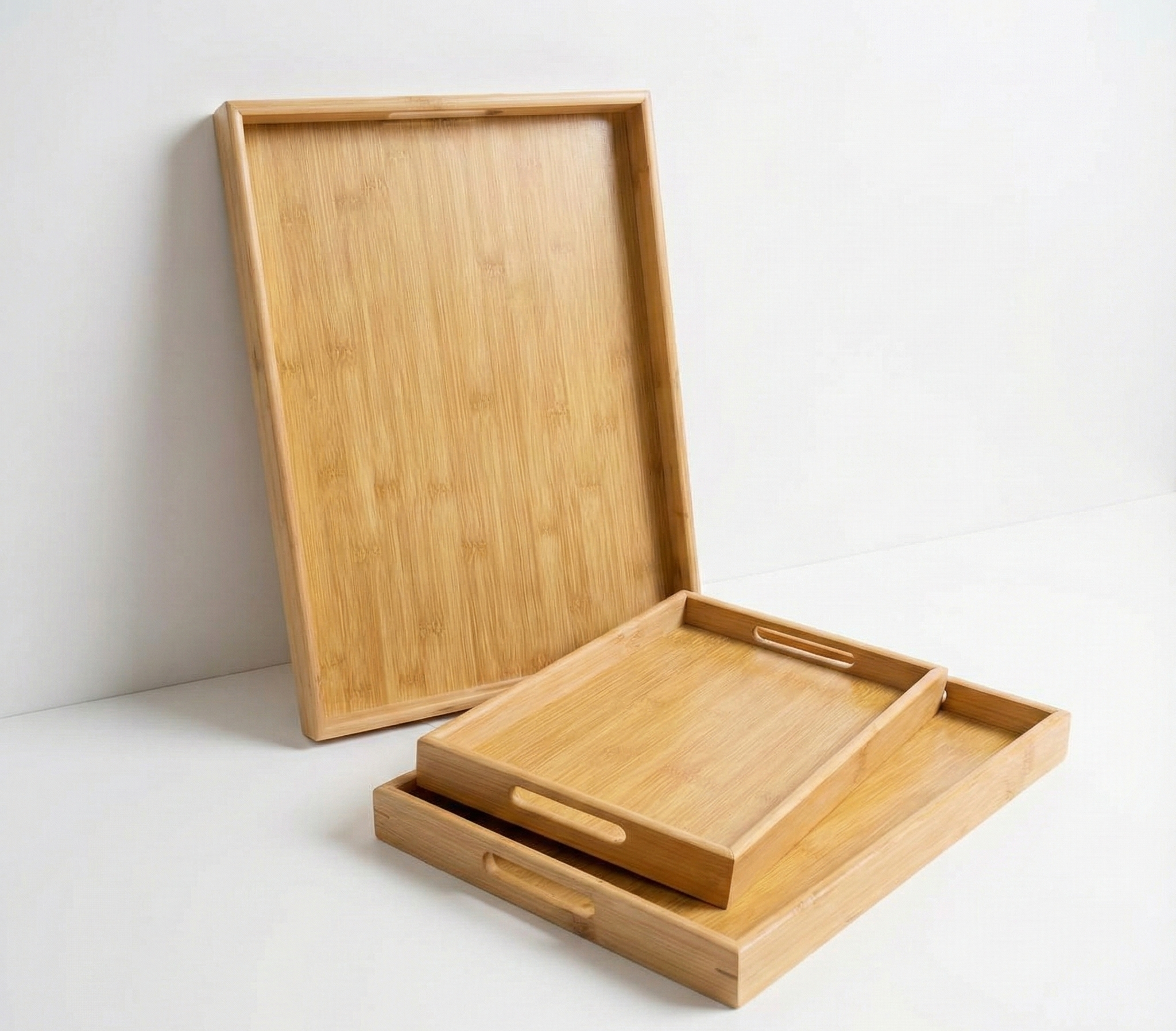 Bamboo Wood Tray Set