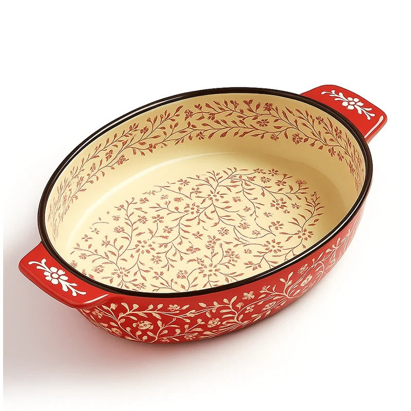 Large Oval Porcelain Casserole Dish