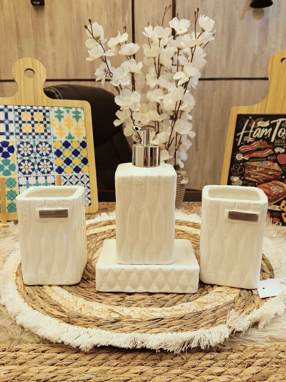 Ceramic Polygonal Bathroom Set