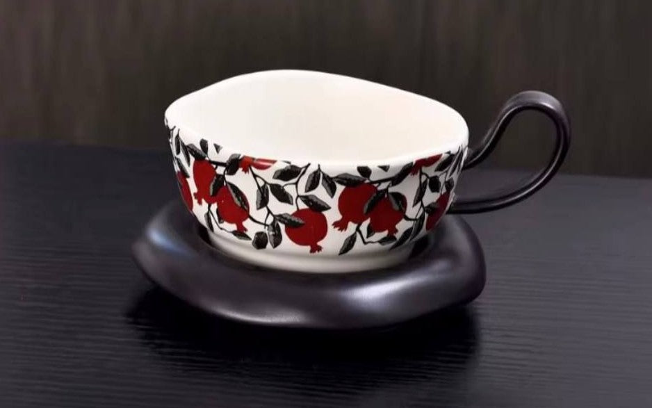 Handmade Porcelain Mug with Plate